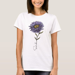 Camiseta Setembro Aster Nascimento Mês Flor