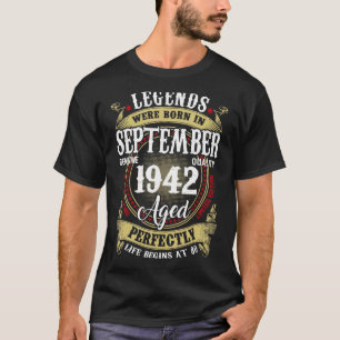 Camiseta Setembro De 1942 80 Aniversário De 80 Anos