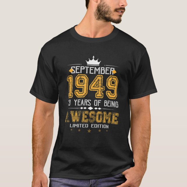 Camiseta Setembro De 1949 73 Anos De Esforço Limitado (Frente)