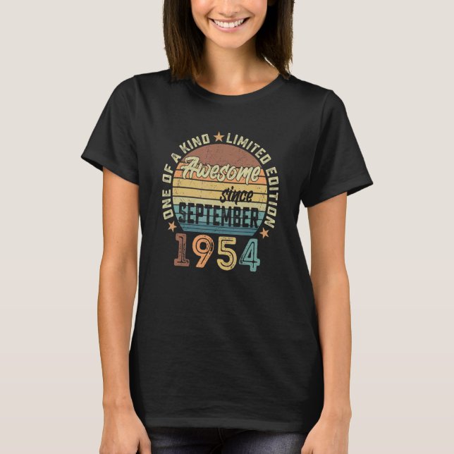 Camiseta Setembro De 1954, Com 68 Anos, Feito Em 1954, 68º  (Frente)