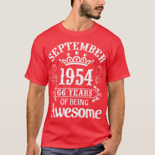 Camiseta Setembro De 1954 Feliz Aniversário, 66 Anos De Ate