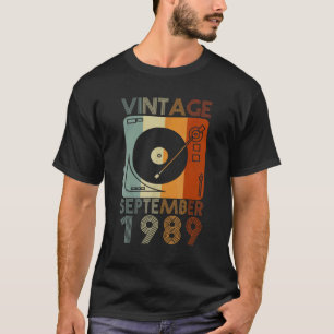 Camiseta Setembro De 1989 33º Bday Vintage Retro 33 Anos O