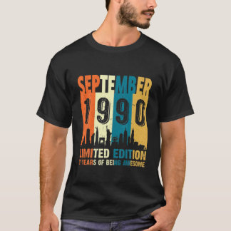 Camiseta Setembro De 1990 31 Anos Sendo Incrível 31St Bir