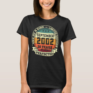 Camiseta Setembro De 2002 20 Aniversário De 20 Anos Por Ano