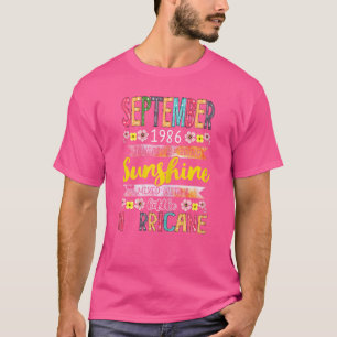 Camiseta Setembro Garota 1986 36 Aniversário 36 Anos Espant