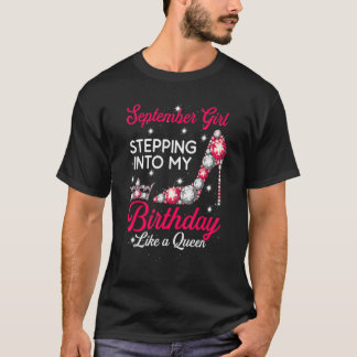 Camiseta Setembro Garota Passando No Meu Aniversário De Set