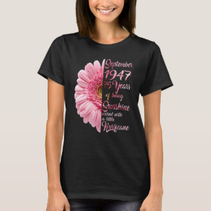 Camiseta Setembro Meninas 1947 Aniversário De 75 Anos Fez I