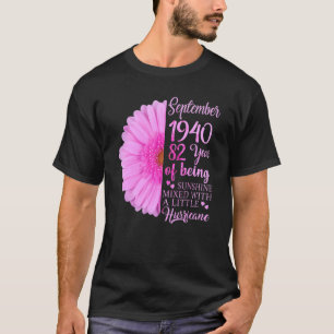 Camiseta Setembro Rapariga 1940 82 Anos 82 Anos Aniversário