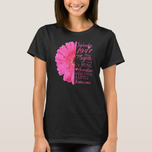 Camiseta Setembro Rapariga 1947 75 Anos 75 Anos Aniversário