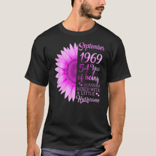 Camiseta Setembro Rapariga 1969 54º aniversário 54 anos