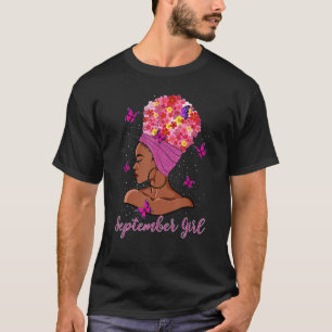 Camiseta Setembro Rapariga Virgo Libra Aniversário Floral