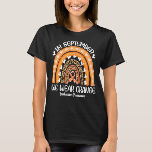 Camiseta Setembro Vestimos Laranja Leopard Rainbow Leukemia