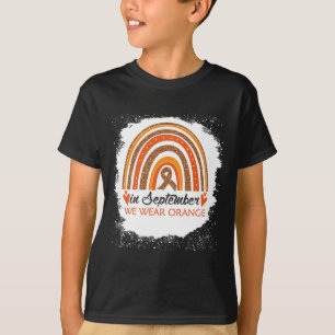 Camiseta Setembro Vestimos Laranja Leucemia Arco-Íris Branq