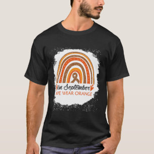 Camiseta Setembro Vestimos Laranja Leucemia Arco-Íris Branq