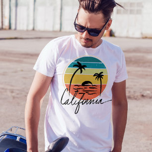 Camiseta Setenta anos Retro Vintage pôr do sol: praia na Ca