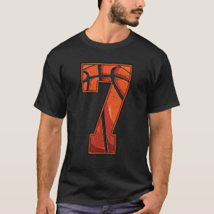 Camiseta Sétima Garota 7 de Aniversário do Basquete Sete 7 