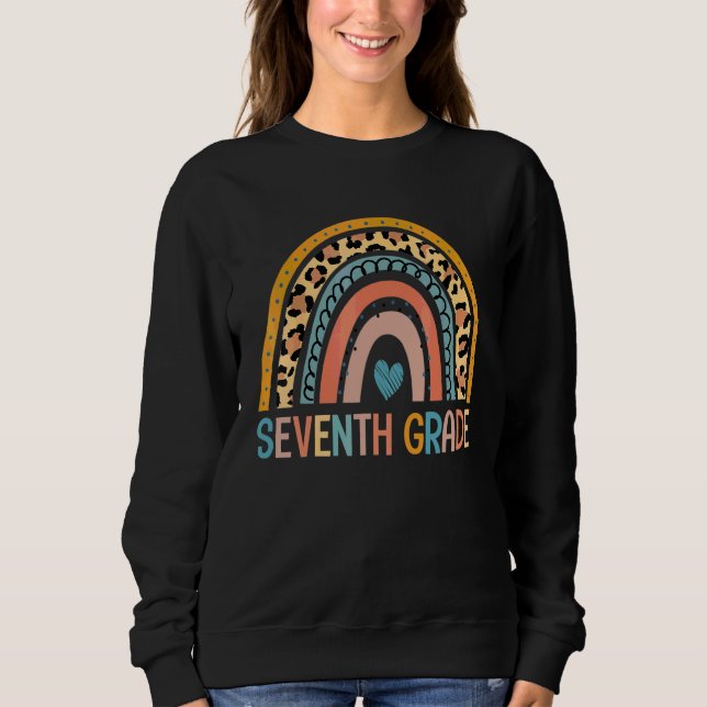 Camiseta Sétima Série Leopardo Arco-íris  Primeiro Dia Prof (Frente)