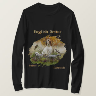 Camiseta Setter inglês com faisões, arte