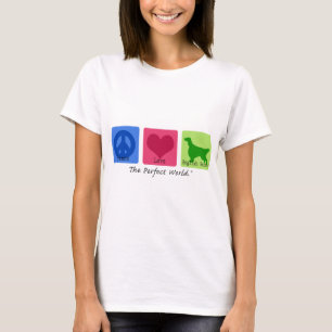 Camiseta Setter inglês do amor da paz