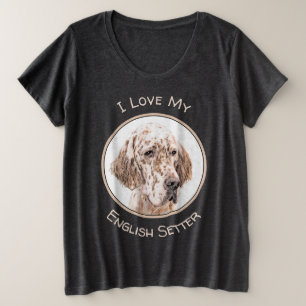 Camiseta Setter Inglês Laranja Belton Pintando Arte Cão