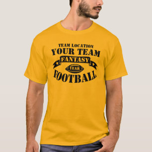 CAMISETA SEU ANO DA BOLA DO FUTEBOL DA FANTASIA DA EQUIPE