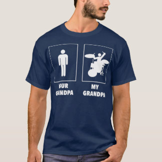 Camiseta Seu avô Meu avô Drummer Rock N Roll Banda
