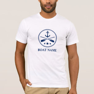Camiseta Seu bote ou nome com âncora e remos