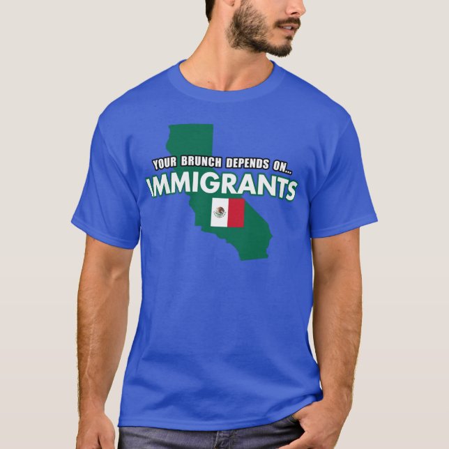 Camiseta Seu Brunch Depende de Imigrantes Bandeira do Méxic (Frente)