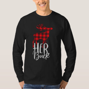 Camiseta Seu Buck Seu Casal De Natal De Doe Correspondendo 