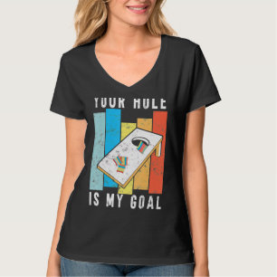 Camiseta Seu Buraco É Meu Estilo Retro Goal Cornhole Bean B