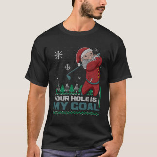 Camiseta Seu Buraco É Meu Goal Papai Noel Golf Feio