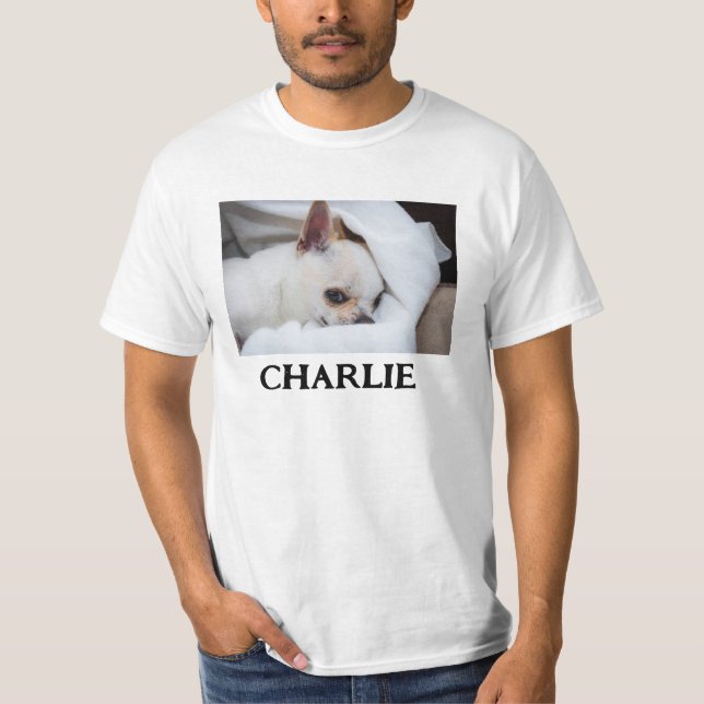 Camiseta Seu cachorro de estimação filhote personalizado no (Frente)