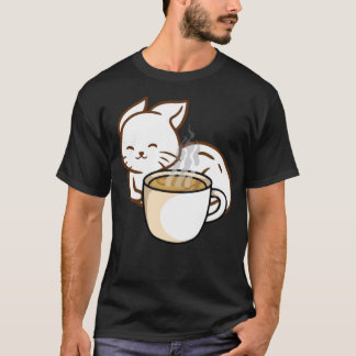 Camiseta Seu Café está pronto, Gato e Café escalam