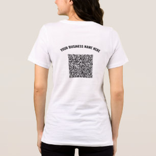 Camiseta Seu código QR e Promocional de texto personalizado