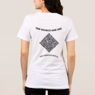 Camiseta Seu código QR e Promocional de texto personalizado