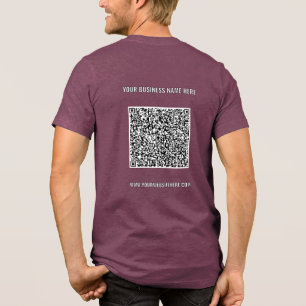 Camiseta Seu Código QR e Texto Personalizado de Promoção Em