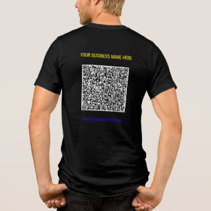Camiseta Seu código QR e texto personalizado Empresa Escolh