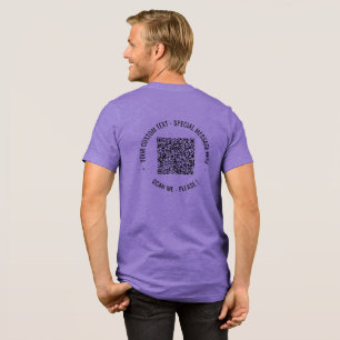 Camiseta Seu código QR e texto personalizado personalizado