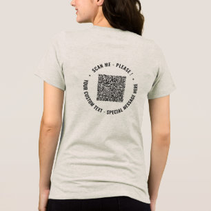 Camiseta Seu código QR e texto personalizado personalizado