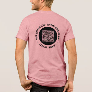Camiseta Seu Código QR e Texto Personalizado Personalizados