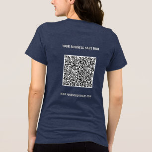 Camiseta Seu Código QR e Texto Personalizado Promocional de
