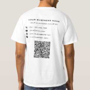 Camiseta Seu código QR Nome de texto personalizado Nome com