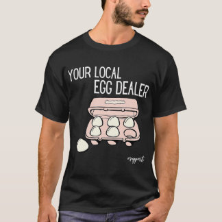 Camiseta Seu Comerciante Local Fazenda Ovos Frescos Fáceis 