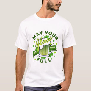 Camiseta Seu Copo Fique Cheio Cerveja Verde Dia de São Patr