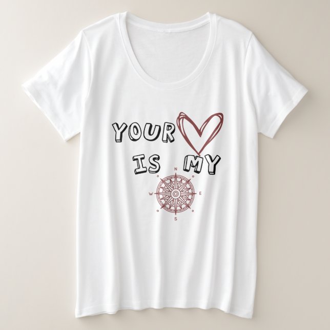 Camiseta Seu Coração é meu Compass (Frente do Design)