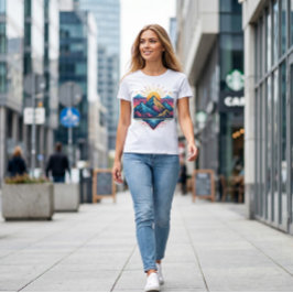 Camiseta Seu design moderno e trendy