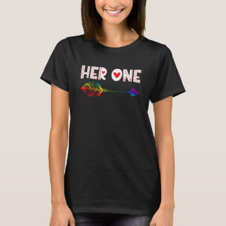 Camiseta Seu Dia de os namorados Engraçado Casal LGBT Lésbi