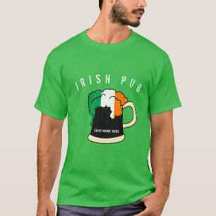 Camiseta Seu Dia de São Patrício personalizado de Pub irl
