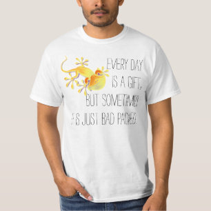Camiseta Seu discurso engraçado: Todo dia é um presente, ma
