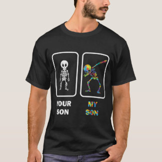 Camiseta Seu Filho Vs Meu Filho Skeleton Dab Consciência Au